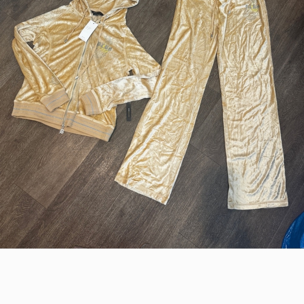 BCBG Gold Velour Tracksuit